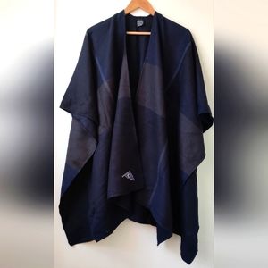 WOLFMARK Navy Blue Plaid Poncho